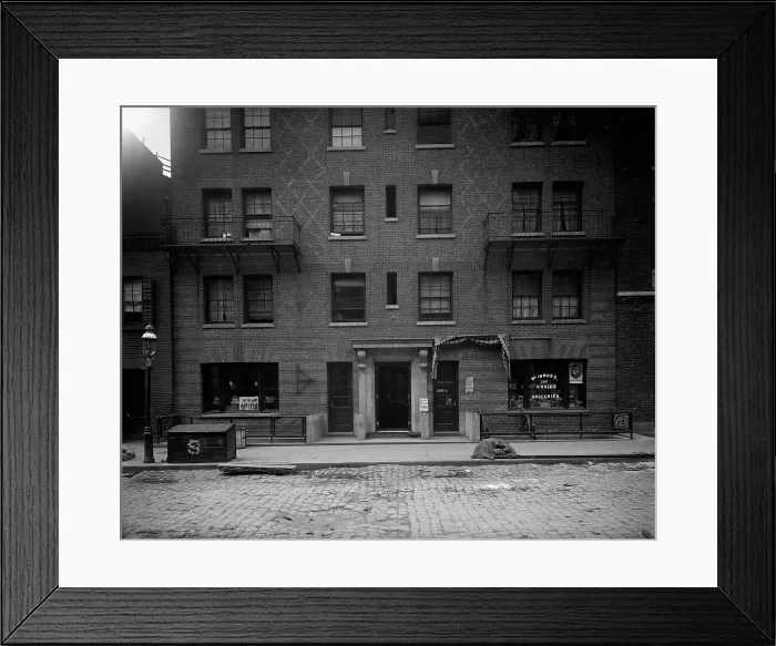 Framed Print : Exterior of tenement, New York City, between 1900 and 1910. Creator: William H. Jackson Framed Print : Exterior of tenement, New York City, between 1900 and 1910. Creator: William H. Jackson