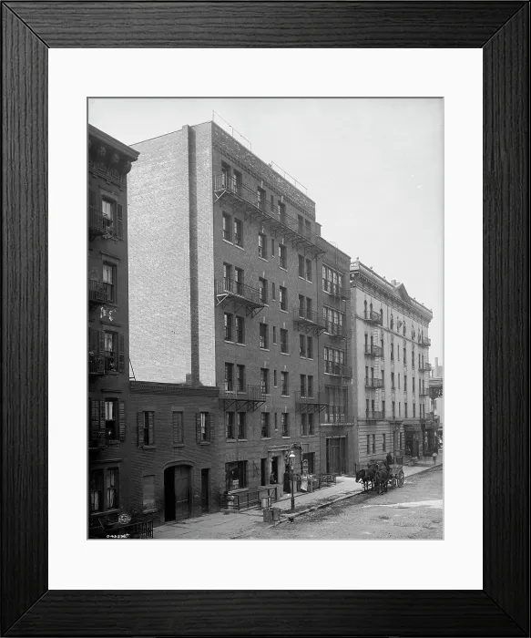 Framed Print : Exterior of tenement, New York City, between 1900 and 1910. Creator: William H. Jackson Framed Print : Exterior of tenement, New York City, between 1900 and 1910. Creator: William H. Jackson