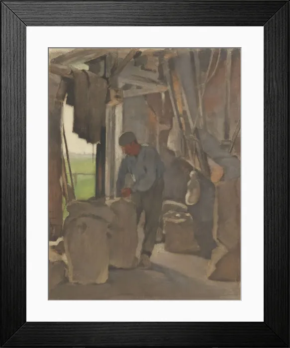 Framed Print : The miller, filling sacks, 1870-1923. Creator: Willem Witsen Framed Print : The miller, filling sacks, 1870-1923. Creator: Willem Witsen