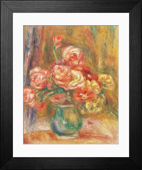 Framed Print : Vase of Roses, between c1890 and c1900. Creator: Pierre-Auguste Renoir