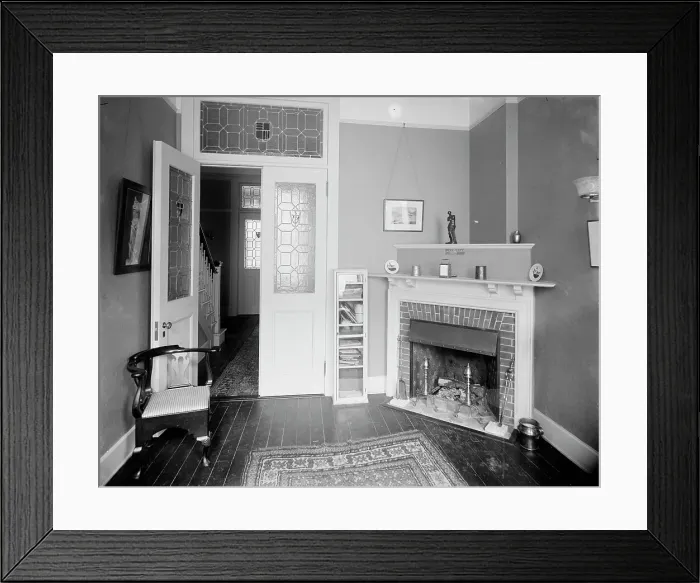 Framed Print : Reception room, probably in a clubhouse, New York City, between 1900 and 1910. Creator: William H. Jackson Framed Print : Reception room, probably in a clubhouse, New York City, between 1900 and 1910. Creator: William H. Jackson