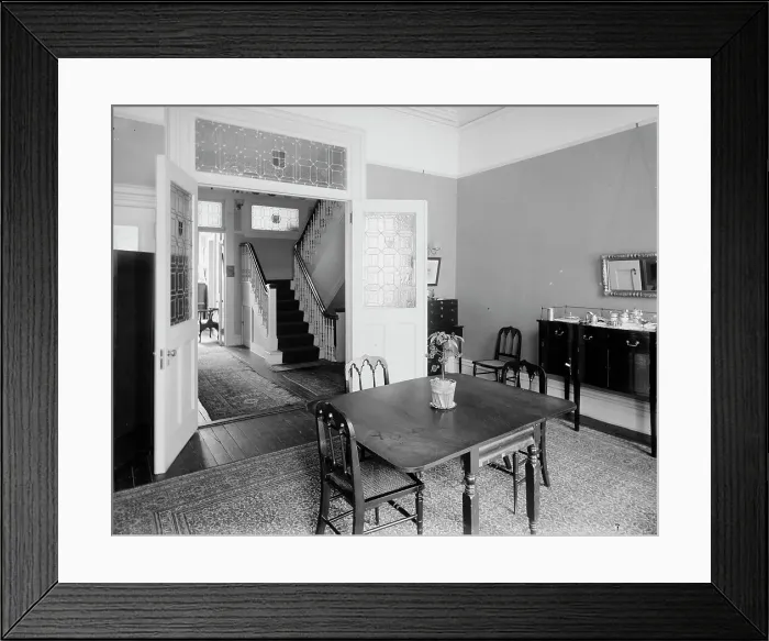 Framed Print : A Dining room, probably in a clubhouse, New York City, between 1900 and 1910. Creator: William H. Jackson Framed Print : A Dining room, probably in a clubhouse, New York City, between 1900 and 1910. Creator: William H. Jackson