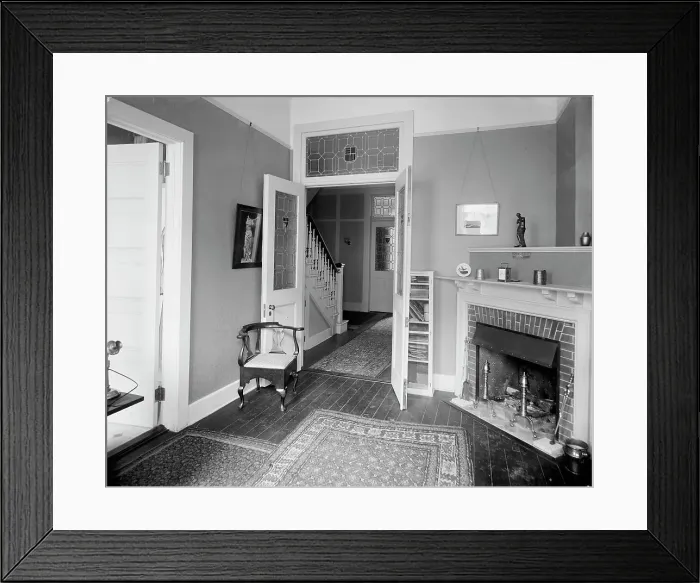 Framed Print : Reception room, probably in a clubhouse, New York City, between 1900 and 1910. Creator: William H. Jackson Framed Print : Reception room, probably in a clubhouse, New York City, between 1900 and 1910. Creator: William H. Jackson