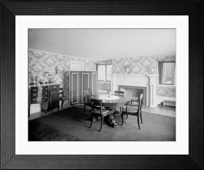 Framed Print : A Dining room, clubhouse, New York City, between 1900 and 1910. Creator: William H. Jackson Framed Print : A Dining room, clubhouse, New York City, between 1900 and 1910. Creator: William H. Jackson