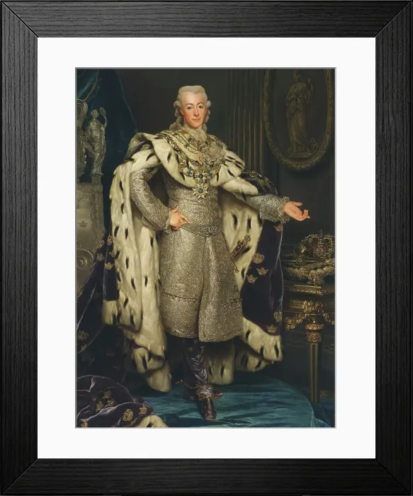 Framed Print : Gustav III, 1746-1792, King of Sweden, 1777. Creator: Alexander Roslin Framed Print : Gustav III, 1746-1792, King of Sweden, 1777. Creator: Alexander Roslin