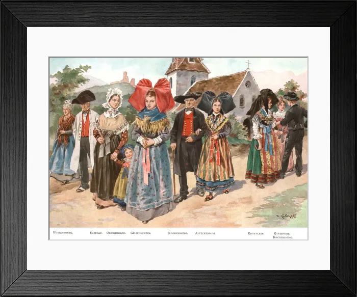 Framed Print : Les Costumes de l'Alsace, 1924. Creator: P Kauffmann Framed Print : Les Costumes de l'Alsace, 1924. Creator: P Kauffmann