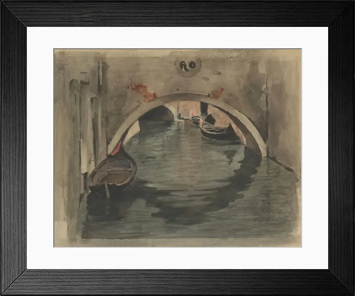 Framed Print : View under an arched bridge in Venice, 1870-1923. Creator: Willem Witsen Framed Print : View under an arched bridge in Venice, 1870-1923. Creator: Willem Witsen