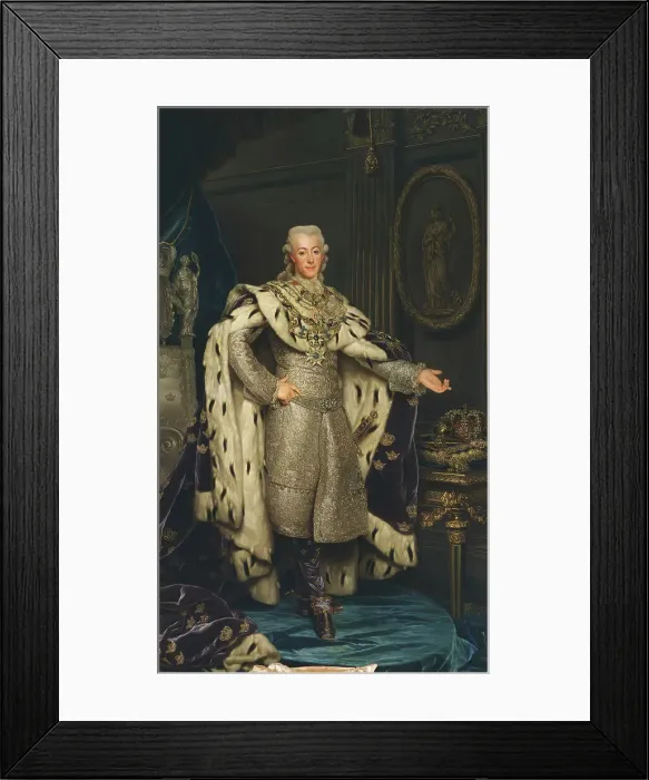 Framed Print : Gustav III, 1746-1792, King of Sweden, 1777. Creator: Alexander Roslin Framed Print : Gustav III, 1746-1792, King of Sweden, 1777. Creator: Alexander Roslin