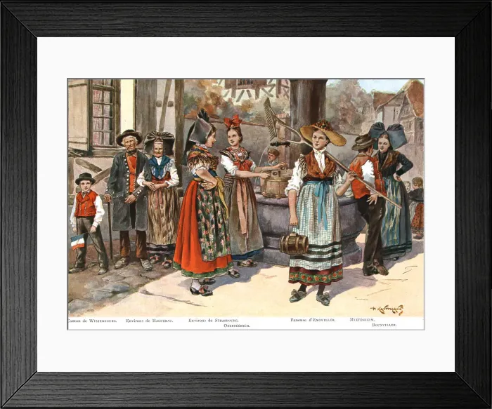 Framed Print : Les Costumes de l'Alsace, 1924. Creator: P Kauffmann Framed Print : Les Costumes de l'Alsace, 1924. Creator: P Kauffmann