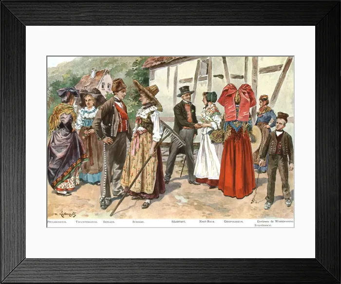 Framed Print : Les Costumes de l'Alsace, 1924. Creator: P Kauffmann Framed Print : Les Costumes de l'Alsace, 1924. Creator: P Kauffmann
