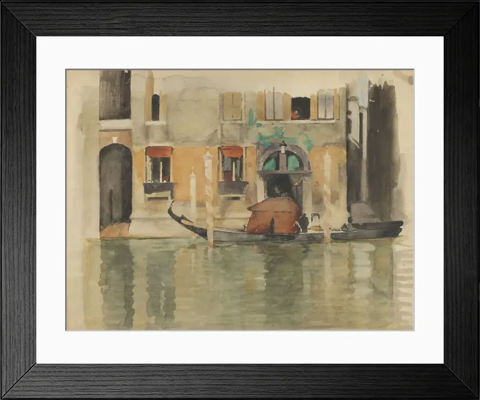 Framed Print : Gondola in front of a Venetian house, 1870-1923. Creator: Willem Witsen Framed Print : Gondola in front of a Venetian house, 1870-1923. Creator: Willem Witsen