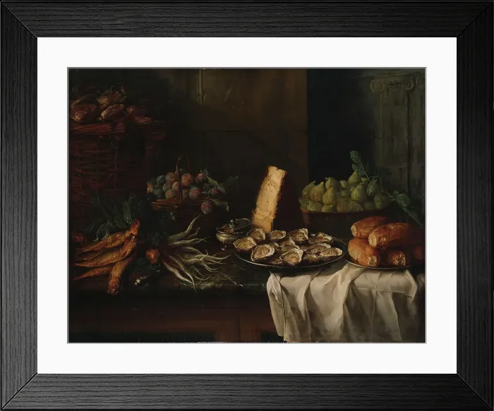 Framed Print : Breakfast Piece with Oysters, 1729. Creator: Alexandre François Desportes Framed Print : Breakfast Piece with Oysters, 1729. Creator: Alexandre François Desportes
