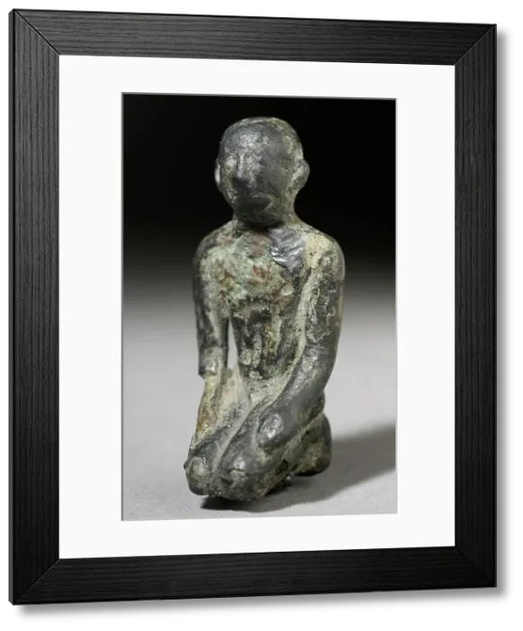 Framed Print : Figurine of a Human Worshipping, Probably Late Period (664-332 BCE). Creator: Unknown Framed Print : Figurine of a Human Worshipping, Probably Late Period (664-332 BCE). Creator: Unknown