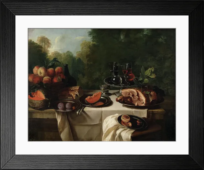 Framed Print : Breakfast Piece with Ham, late 17th-mid-18th century. Creator: Alexandre François Desportes Framed Print : Breakfast Piece with Ham, late 17th-mid-18th century. Creator: Alexandre François Desportes