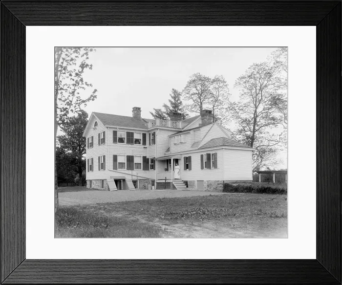 Framed Print : Calloway residence, back, showing porch with woman, Mamaroneck, N.Y. between 1900 and 1915. Creator: William H. Jackson Framed Print : Calloway residence, back, showing porch with woman, Mamaroneck, N.Y. between 1900 and 1915. Creator: William H. Jackson