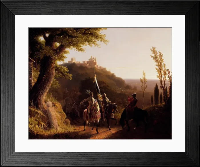 Framed Print : The Duke of Bourbon's Halt at La Riccia, on His March to the Assau Rome, May 3d, 1527, 1834. Creator: Robert Walter Weir Framed Print : The Duke of Bourbon's Halt at La Riccia, on His March to the Assau Rome, May 3d, 1527, 1834. Creator: Robert Walter Weir