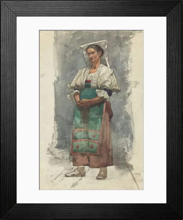 Framed Print : Standing woman in traditional costume, 1870-1923. Creator: Willem Witsen Framed Print : Standing woman in traditional costume, 1870-1923. Creator: Willem Witsen