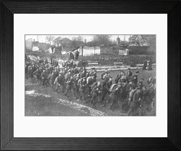 Framed Print : Ils S'en Vont; A Vise, theatre des premieres destructions et des premiers crimes allemands... 1918 Creator: Unknown Framed Print : Ils S'en Vont; A Vise, theatre des premieres destructions et des premiers crimes allemands... 1918 Creator: Unknown