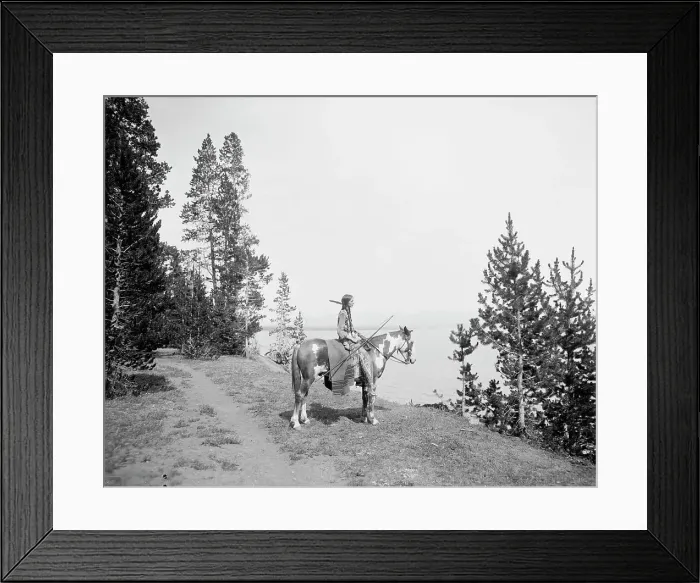 Framed Print : Miss Waters on pinto pony, between 1900 and 1915. Creator: William H. Jackson