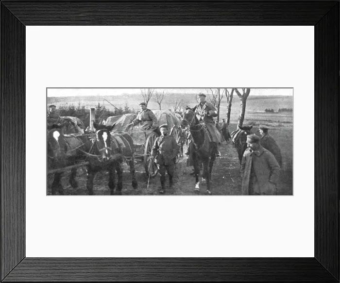 Framed Print : Ils S'en Vont; Convoi conduit par un officier, 1918. Creator: Unknown Framed Print : Ils S'en Vont; Convoi conduit par un officier, 1918. Creator: Unknown