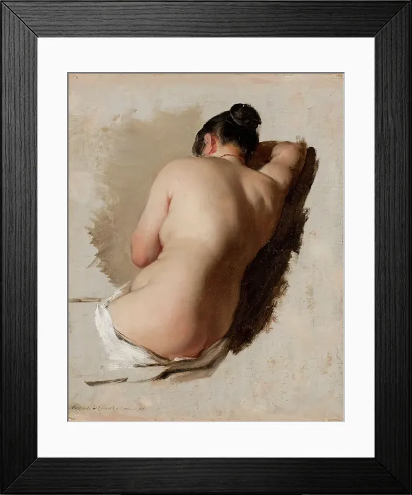 Framed Print : Nude study, 1850s. Creator: Amalia Lindegren Framed Print : Nude study, 1850s. Creator: Amalia Lindegren