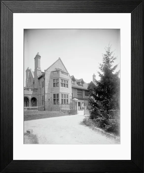 Framed Print : Edward C. Walker residence, entrance to court, Walkerville, Ont. between 1906 and 1915. Creator: William H. Jackson Framed Print : Edward C. Walker residence, entrance to court, Walkerville, Ont. between 1906 and 1915. Creator: William H. Jackson