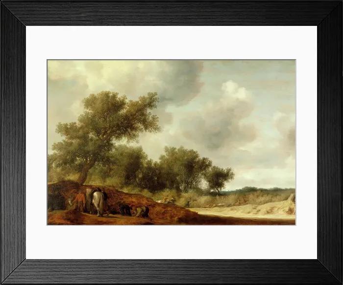 Framed Print : Landscape with Deer Hunters, c1630. Creator: Salomon Ruysdael Framed Print : Landscape with Deer Hunters, c1630. Creator: Salomon Ruysdael