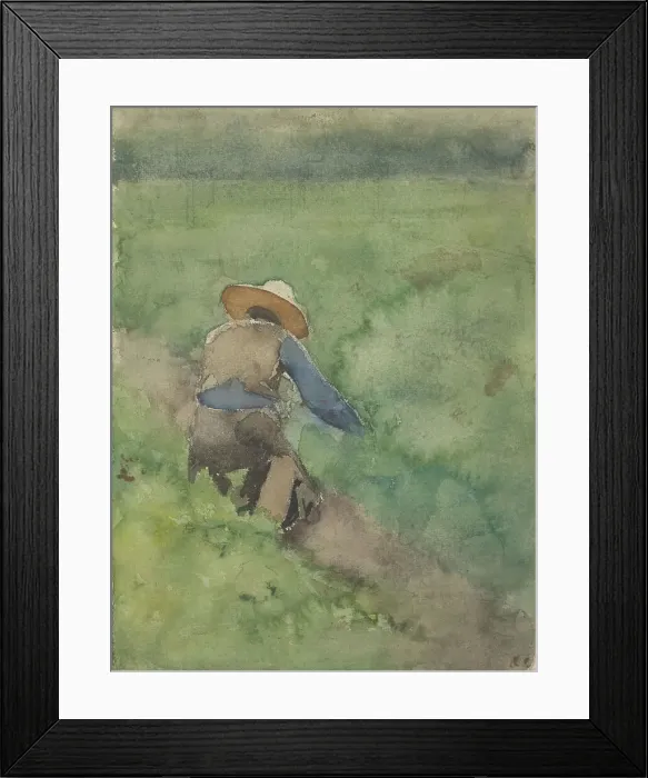 Framed Print : Mower in pasture, 1870-1923. Creator: Willem Witsen Framed Print : Mower in pasture, 1870-1923. Creator: Willem Witsen