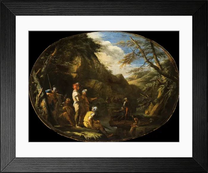 Framed Print : Landscape with Armed Men, c1640. Creator: Salvator Rosa Framed Print : Landscape with Armed Men, c1640. Creator: Salvator Rosa