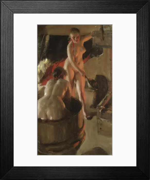 Framed Print : Girls from Dalarna Having a Bath, 1906. Creator: Anders Leonard Zorn Framed Print : Girls from Dalarna Having a Bath, 1906. Creator: Anders Leonard Zorn
