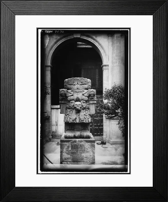 Framed Print : Idol, Teoyaomiqui i.e. Coatlicue, between 1880 and 1897. Creator: William H. Jackson Framed Print : Idol, Teoyaomiqui i.e. Coatlicue, between 1880 and 1897. Creator: William H. Jackson