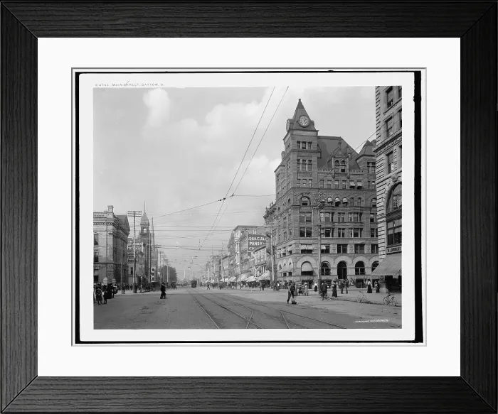 Framed Print : Main Street, Dayton, Ohio, c1902. Creator: William H. Jackson Framed Print : Main Street, Dayton, Ohio, c1902. Creator: William H. Jackson