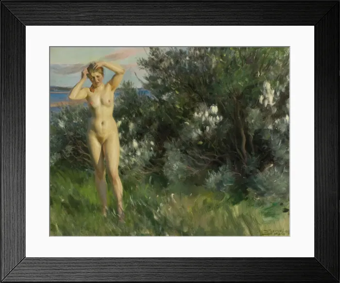 Framed Print : By Lake Siljan, 1905. Creator: Anders Leonard Zorn Framed Print : By Lake Siljan, 1905. Creator: Anders Leonard Zorn