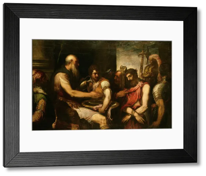 Framed Print : Christ before Pilate, mid-16th century. Creator: Andrea Schiavone Framed Print : Christ before Pilate, mid-16th century. Creator: Andrea Schiavone