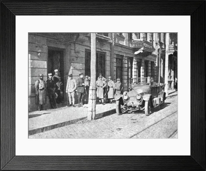 Framed Print : L'Occupation Francaise en Bulgarie; Le quartier general des troupes francaises a Sofia, 1918. Creator: Unknown Framed Print : L'Occupation Francaise en Bulgarie; Le quartier general des troupes francaises a Sofia, 1918. Creator: Unknown
