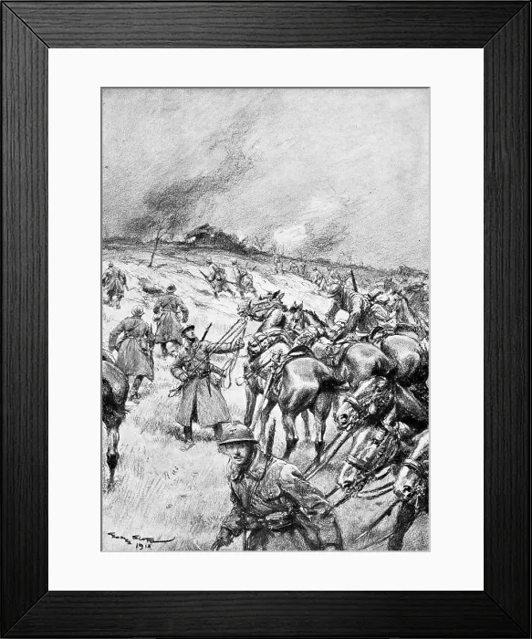 Framed Print : Les interventions de la cavalerie, 1918. Creator: J Simont Framed Print : Les interventions de la cavalerie, 1918. Creator: J Simont
