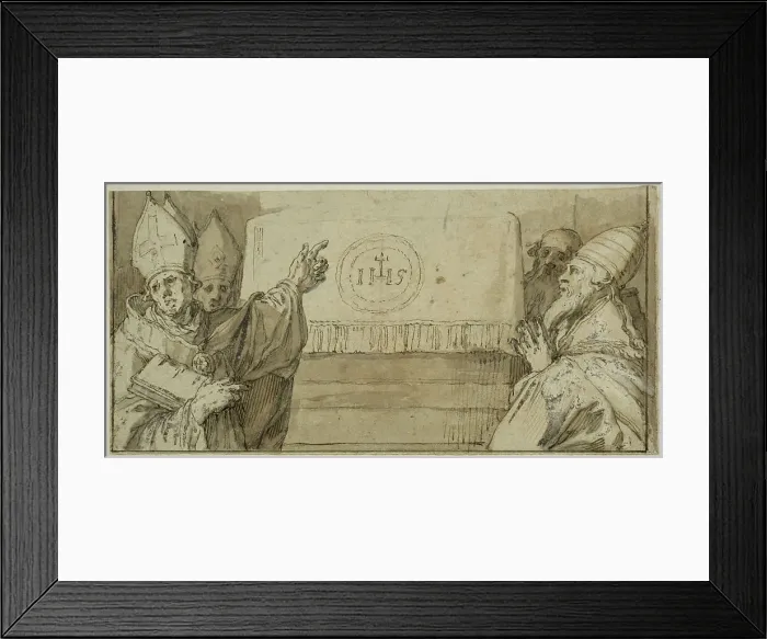 Framed Print : The four Latin church fathers in front of an altar. Creator: Abraham Bloemaert Framed Print : The four Latin church fathers in front of an altar. Creator: Abraham Bloemaert