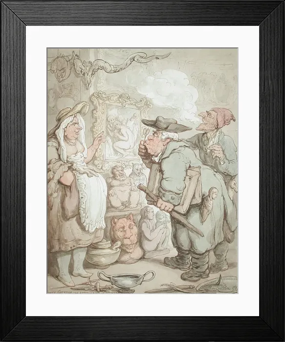 Framed Print : Gouty Gulston The Antiquarian At Antwerp, 1797. Creator: Thomas Rowlandson Framed Print : Gouty Gulston The Antiquarian At Antwerp, 1797. Creator: Thomas Rowlandson