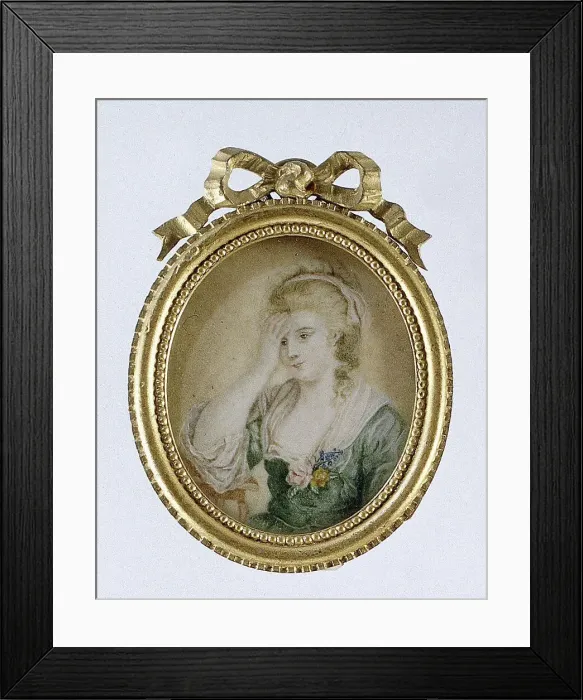 Framed Print : Painting depicting a woman with her right arm raised, c.1850-c.1899. Creator: Unknown Framed Print : Painting depicting a woman with her right arm raised, c.1850-c.1899. Creator: Unknown