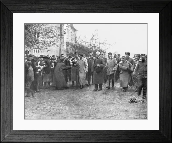 Framed Print : En Serbie Reconquise; Le prince Alexandre, regent du royaume serbe-croate-slovene, est... 1918. Creator: Marianovic Framed Print : En Serbie Reconquise; Le prince Alexandre, regent du royaume serbe-croate-slovene, est... 1918. Creator: Marianovic