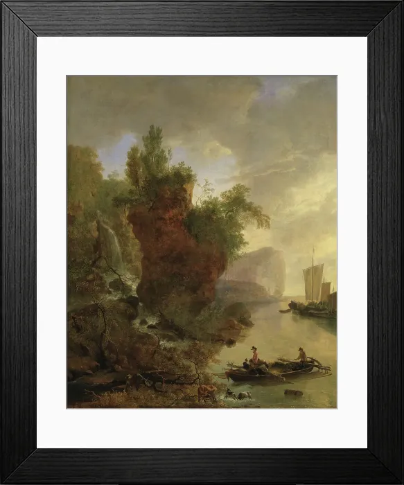 Framed Print : Bay with a Rocky Coast, 17th century. Creator: Adam Pynacker Framed Print : Bay with a Rocky Coast, 17th century. Creator: Adam Pynacker