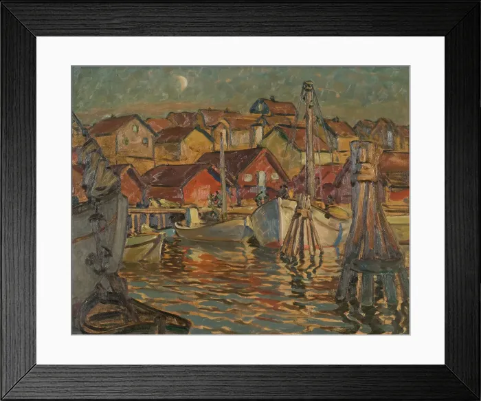 Framed Print : A Fishing Harbour. Study from North Norway, c1900s, Creator: Anna Katarina Boberg Framed Print : A Fishing Harbour. Study from North Norway, c1900s, Creator: Anna Katarina Boberg
