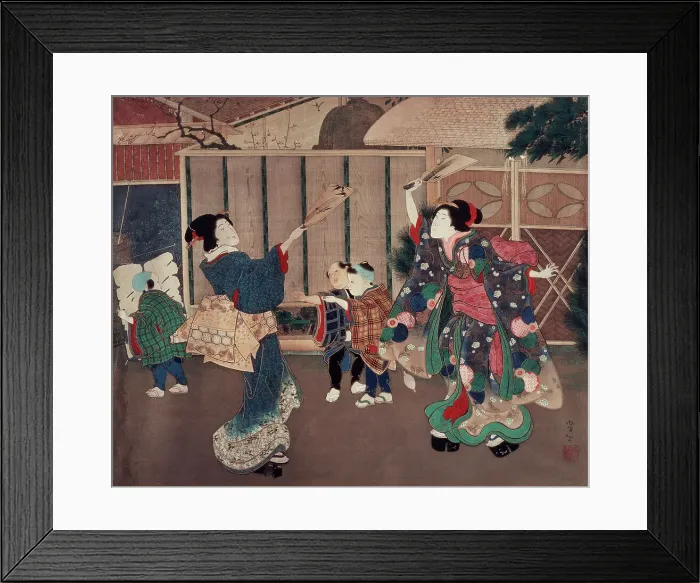 Framed Print : January: Celebrating the New Year, 1860s. Creator: Tsukioka Yoshitoshi Framed Print : January: Celebrating the New Year, 1860s. Creator: Tsukioka Yoshitoshi