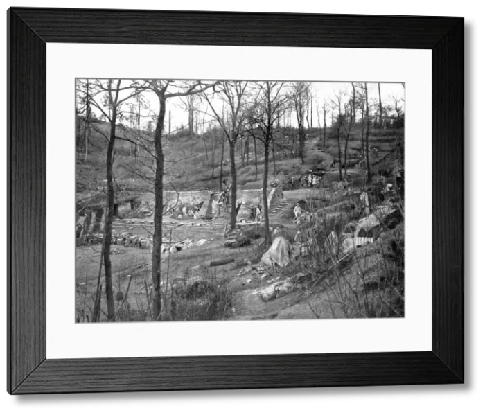 Framed Print : L'offensive ennemie dans les Flandres; au mont Kemmel, le 23 avril 1918: poste de... 1918. Creator: Unknown Framed Print : L'offensive ennemie dans les Flandres; au mont Kemmel, le 23 avril 1918: poste de... 1918. Creator: Unknown