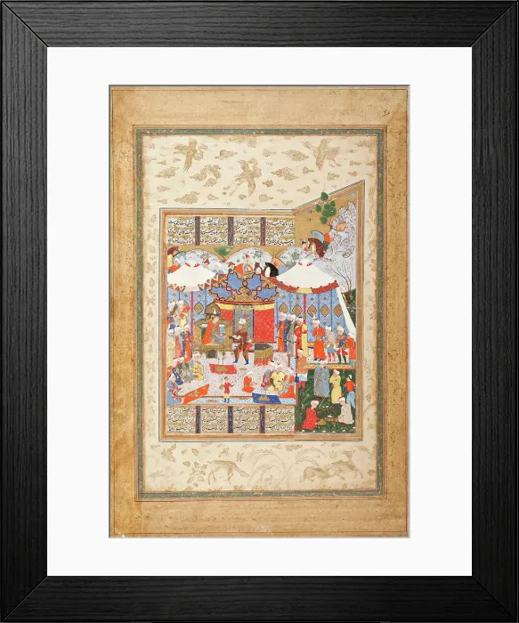 Framed Print : Rustam Approaching the Tents of King Kubad... between 1550 and 1575. Creators: Unknown, Ferdowsi Framed Print : Rustam Approaching the Tents of King Kubad... between 1550 and 1575. Creators: Unknown, Ferdowsi