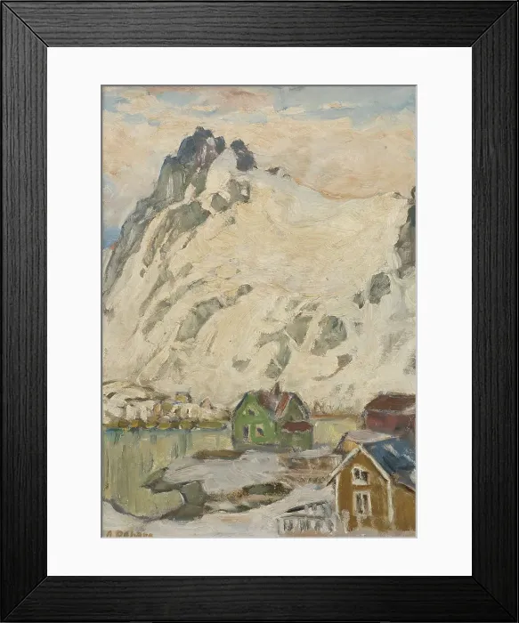Framed Print : At the Foot of the Mountain. Study from Lofoten, 1905. Creator: Anna Katarina Boberg Framed Print : At the Foot of the Mountain. Study from Lofoten, 1905. Creator: Anna Katarina Boberg