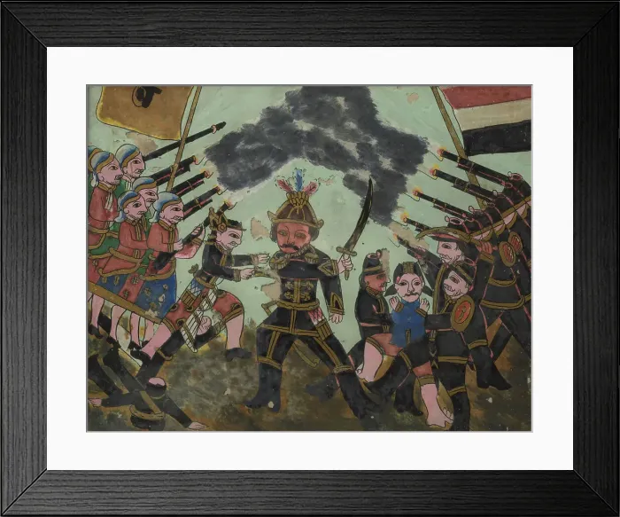 Framed Print : Battle between Dutch soldiers and indigenous people, 1800-1900. Creator: Unknown Framed Print : Battle between Dutch soldiers and indigenous people, 1800-1900. Creator: Unknown