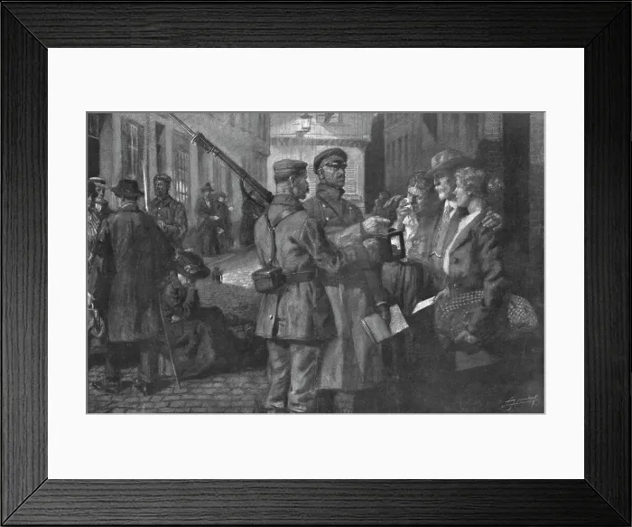 Framed Print : Emmenes en esclavage; les enlevements de la semaine sainte de 1916 dans nos villes... 1916. Creator: Unknown Framed Print : Emmenes en esclavage; les enlevements de la semaine sainte de 1916 dans nos villes... 1916. Creator: Unknown