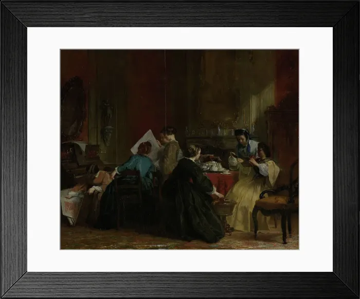 Framed Print : Group of Women Looking at Stereoscope Photographs, in or before 1868. Creator: Jacob Spoel Framed Print : Group of Women Looking at Stereoscope Photographs, in or before 1868. Creator: Jacob Spoel