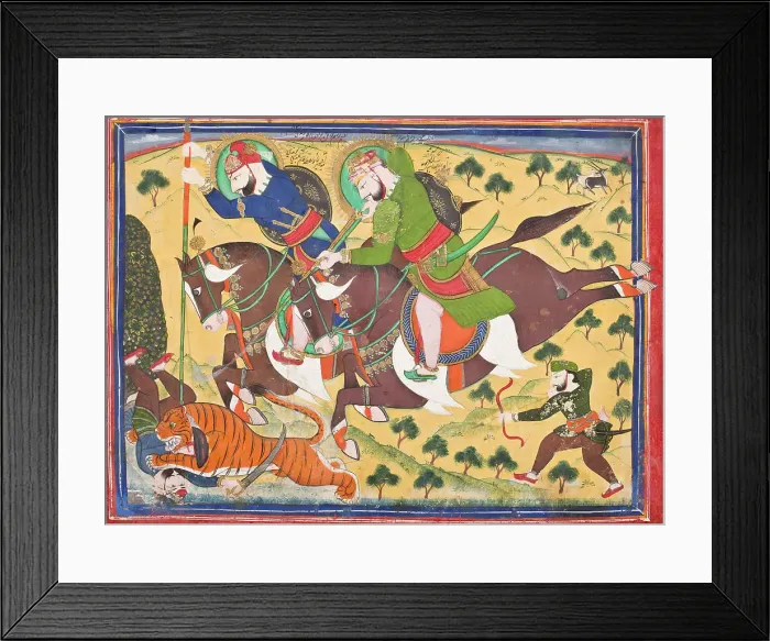 Framed Print : Maharao Ram Singh II of Kota (reigned 1827-1866) - Hunting with Maharao Ram Singh of Bundi, c1880. Creator: Unknown Framed Print : Maharao Ram Singh II of Kota (reigned 1827-1866) - Hunting with Maharao Ram Singh of Bundi, c1880. Creator: Unknown